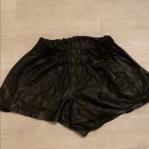 Rag and Bone Leather Shorts